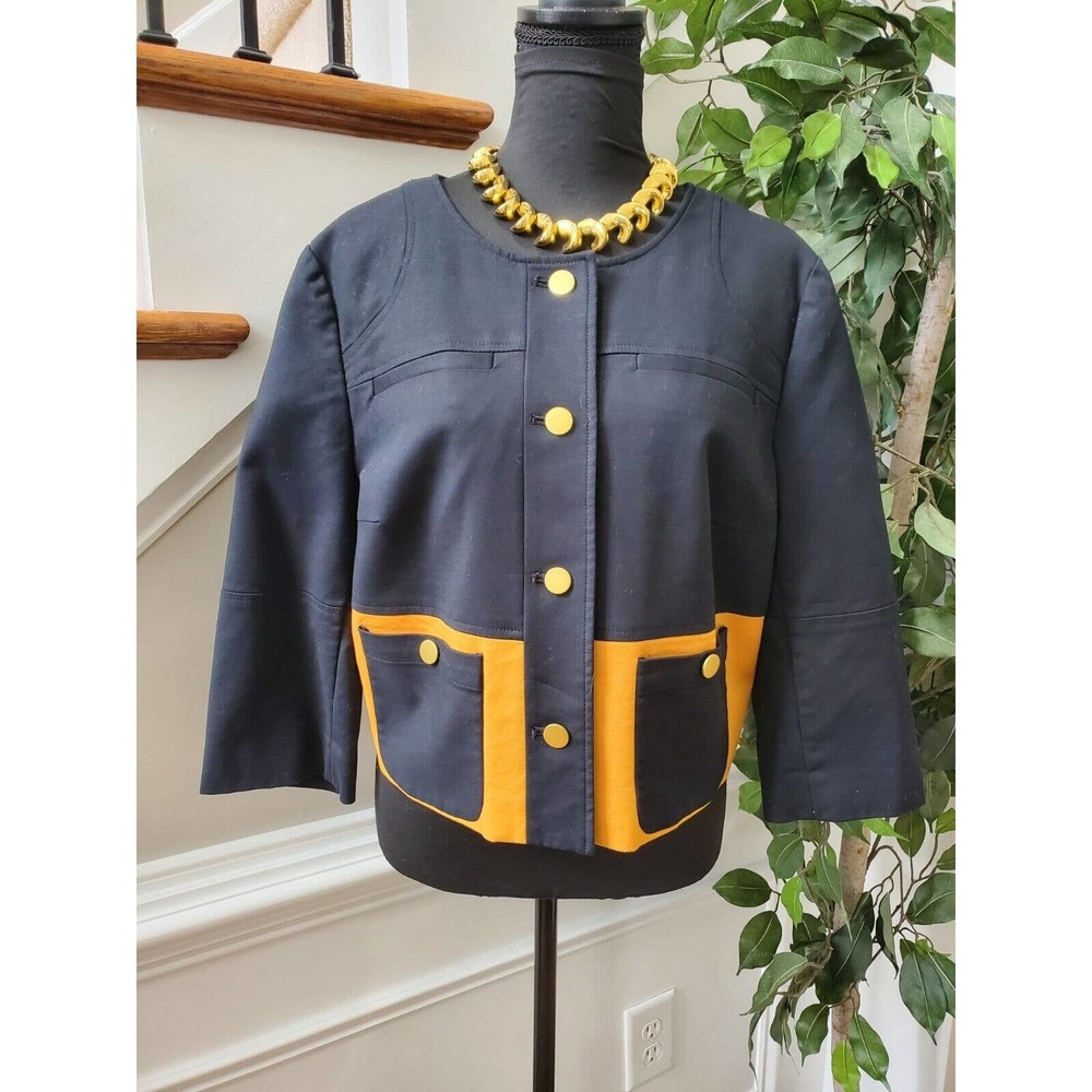 Worthington Women's Black Cotton Long Sleeve Buttons Front Casual Jacket Size XL